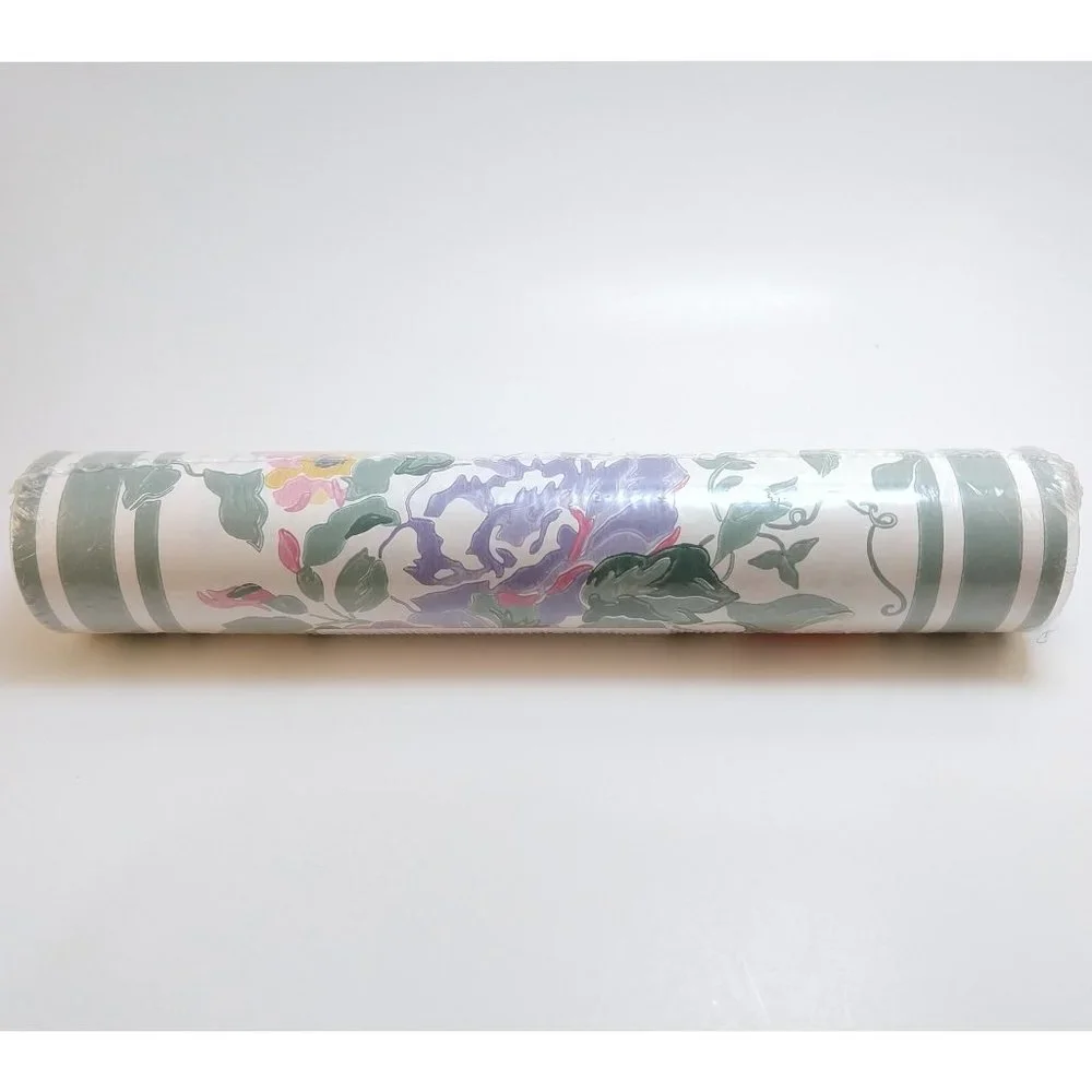 Floral Vintage 90s Wall Border Wallpaper 15 ft Cottagecore Shabby Chic Pastel